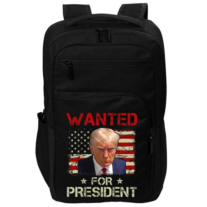 Wanted Donald Trump For President 2024 USA Flag Vintage Impact Tech Backpack