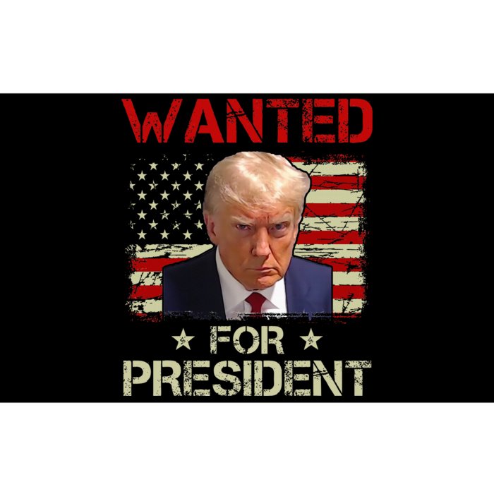 Wanted Donald Trump For President 2024 USA Flag Vintage Bumper Sticker