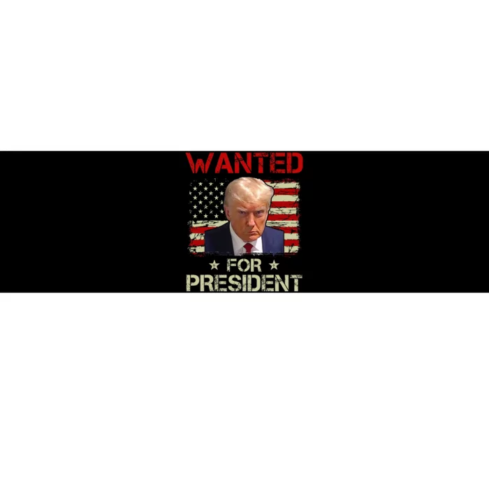 Wanted Donald Trump For President 2024 USA Flag Vintage Bumper Sticker