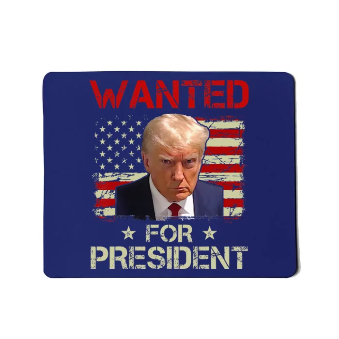 Wanted Donald Trump For President 2024 USA Flag Vintage Mousepad