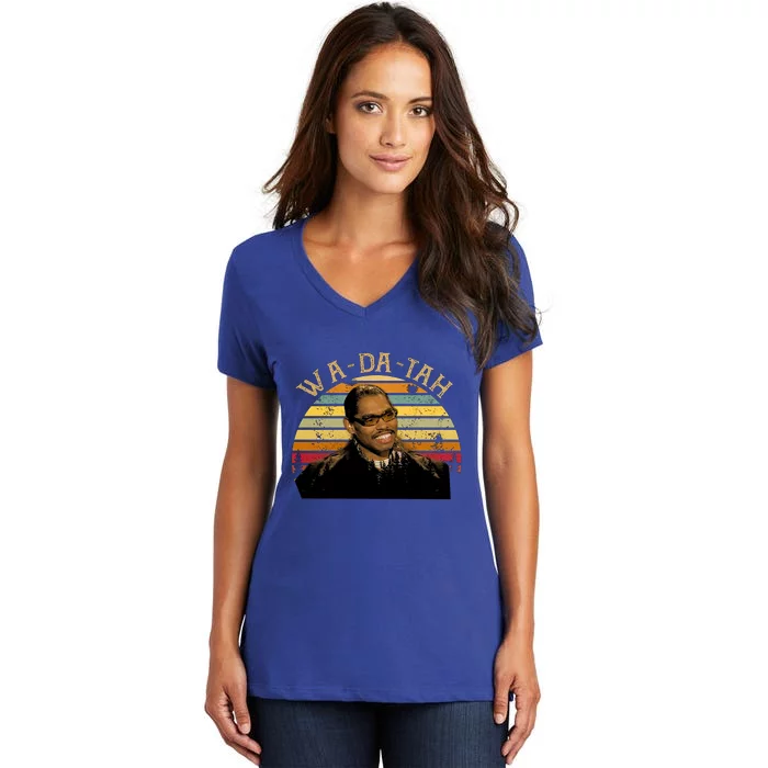 Wa Da Tah Pootie Tang Vintage Movie Quote Women's V-Neck T-Shirt