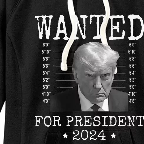 Wanted Donald Trump 2024 For President Never Surrender Women's Fleece Hoodie