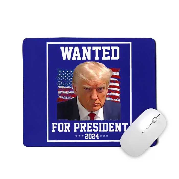 Wanted Donald Trump For President 2024 USA Flag Vintage Mousepad