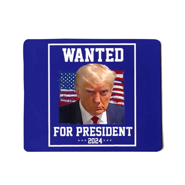 Wanted Donald Trump For President 2024 USA Flag Vintage Mousepad