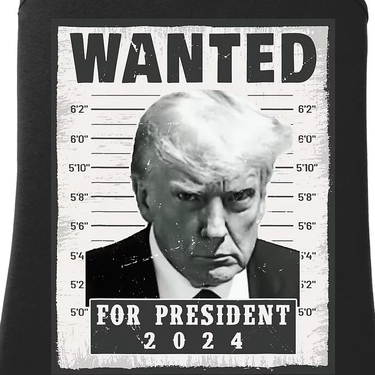 Wanted Donald Trump For President 2024 Trump Mug Shot Ladies Essential Tank