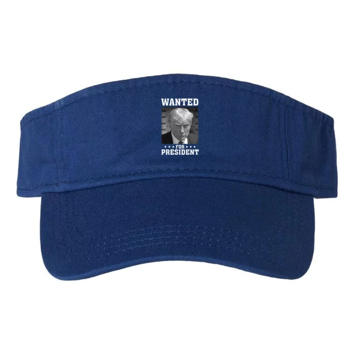 Wanted Donald Trump For President 2024 USA Flag Valucap Bio-Washed Visor