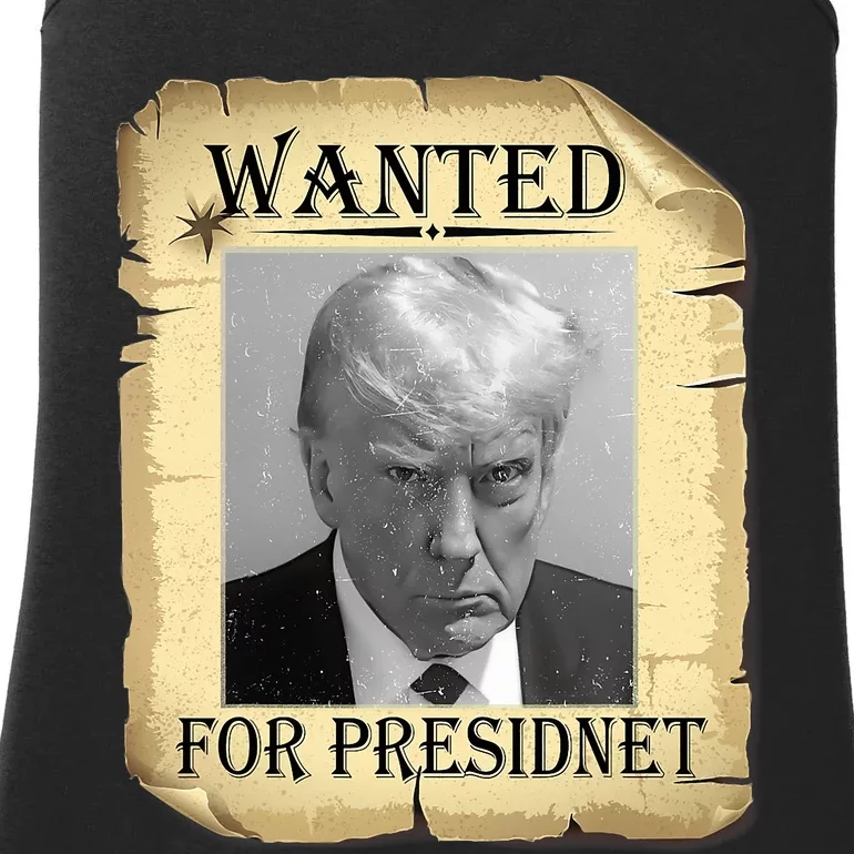 Wanted Donald Trump For President 2024 Vintage Ladies Essential Tank