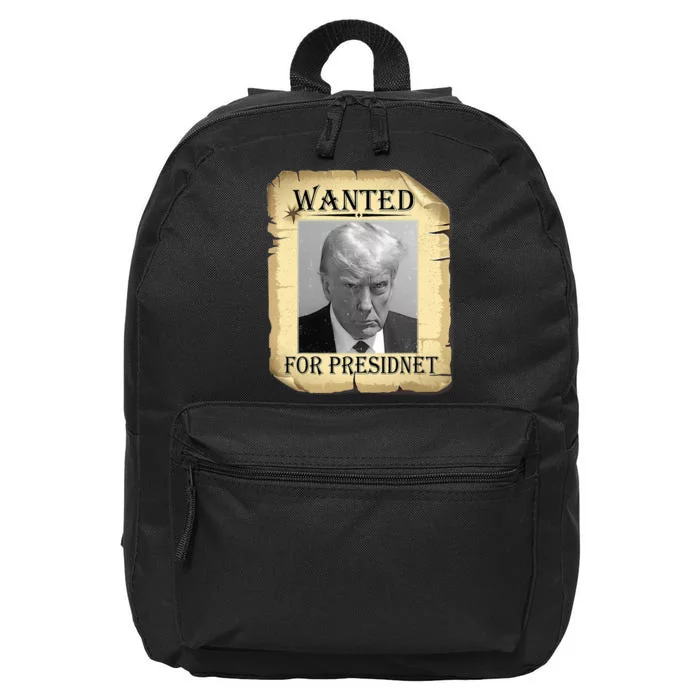 Wanted Donald Trump For President 2024 Vintage 16 in Basic Backpack