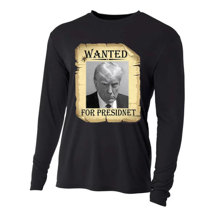 Wanted Donald Trump For President 2024 Vintage Cooling Performance Long Sleeve Crew