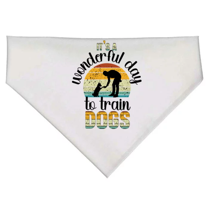 Wonderful Day To Train Dogs Trainer Dog Training Cute Gift USA-Made Doggie Bandana