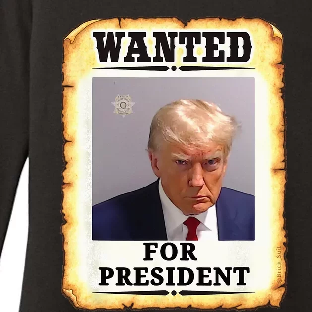 Wanted Donald Trump For President 2024 Womens CVC Long Sleeve Shirt