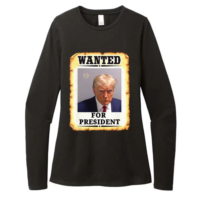 Wanted Donald Trump For President 2024 Womens CVC Long Sleeve Shirt