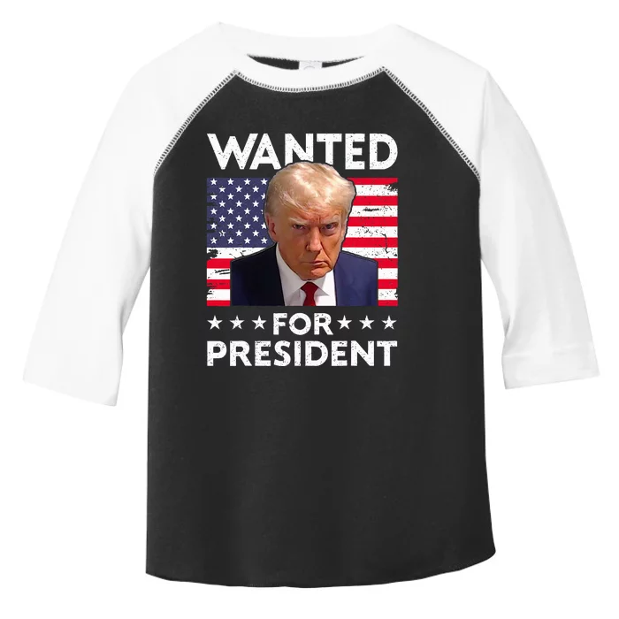 Wanted Donald Trump For President 2024 Trump Mug Shot Toddler Fine Jersey T-Shirt