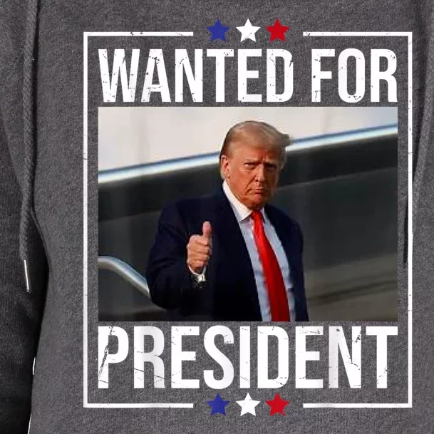 Wanted Donald Trump For President 2024 Trump Mug Shot USA Womens Funnel Neck Pullover Hood