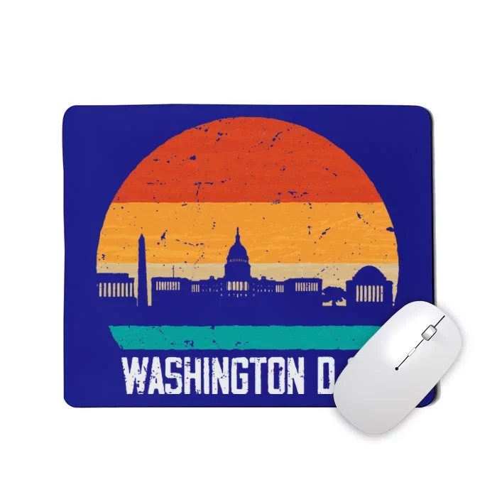 Washington D.C. USA Retro Vintage Sunset Skyline Mousepad