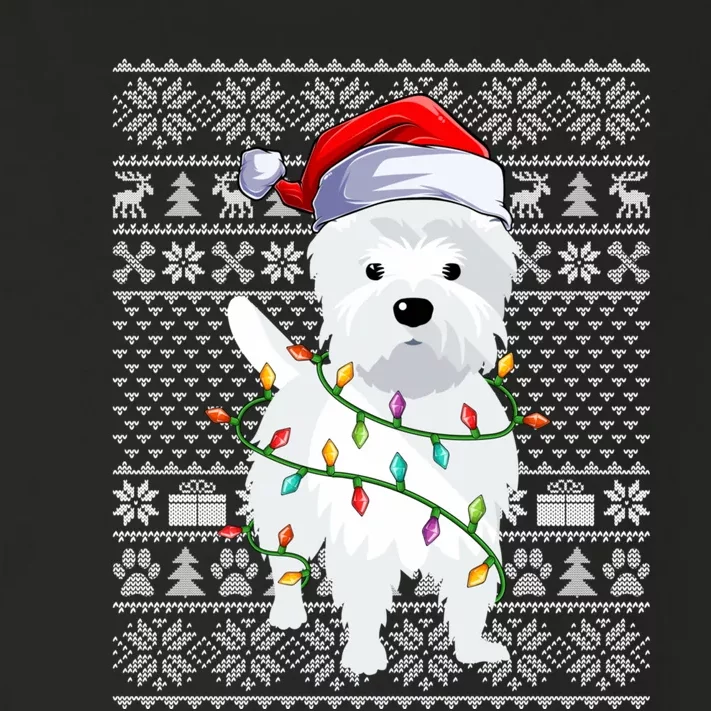 Westie Dog Ugly Xmas Lighting Santa Westie Christmas Toddler Long Sleeve Shirt