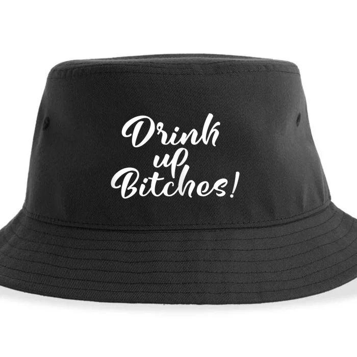 Womens Drink Up Bitches Girls Trip Sustainable Bucket Hat