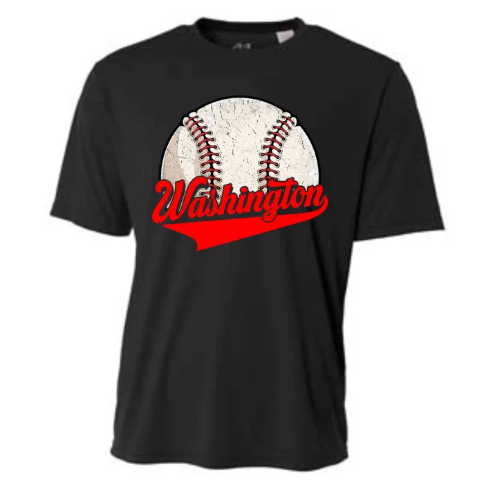 Washington Dc Vintage Baseball Lover Funny Dad Mom Cute Gift Cooling Performance Crew T-Shirt