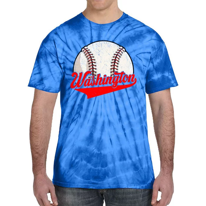 Washington Dc Vintage Baseball Lover Funny Dad Mom Cute Gift Tie-Dye T-Shirt