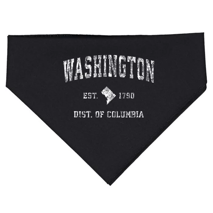 Washington Dc Vintage Athletic Sports Design USA-Made Doggie Bandana