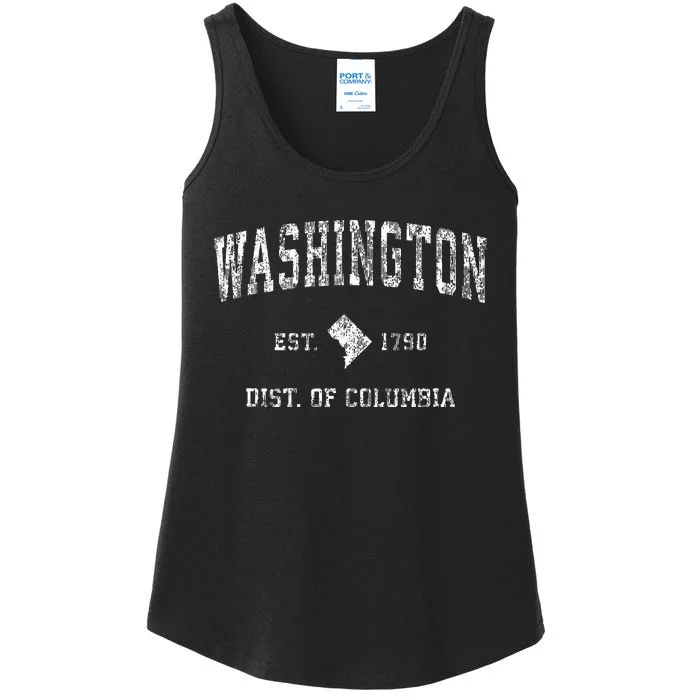 Washington Dc Vintage Athletic Sports Design Ladies Essential Tank