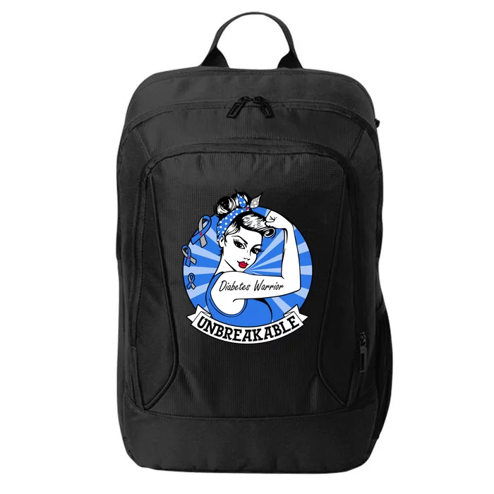 Wo Diabetes Warrior Unbreakable Gift Diabetes Awareness Cute Gift City Backpack