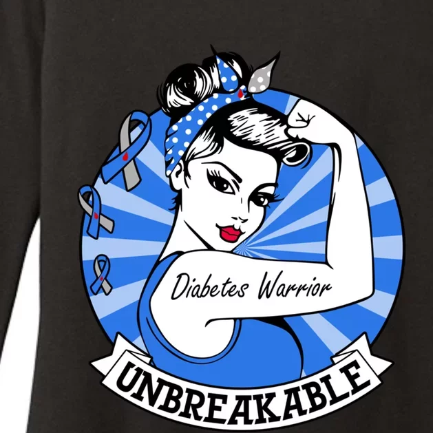 Wo Diabetes Warrior Unbreakable Gift Diabetes Awareness Cute Gift Womens CVC Long Sleeve Shirt