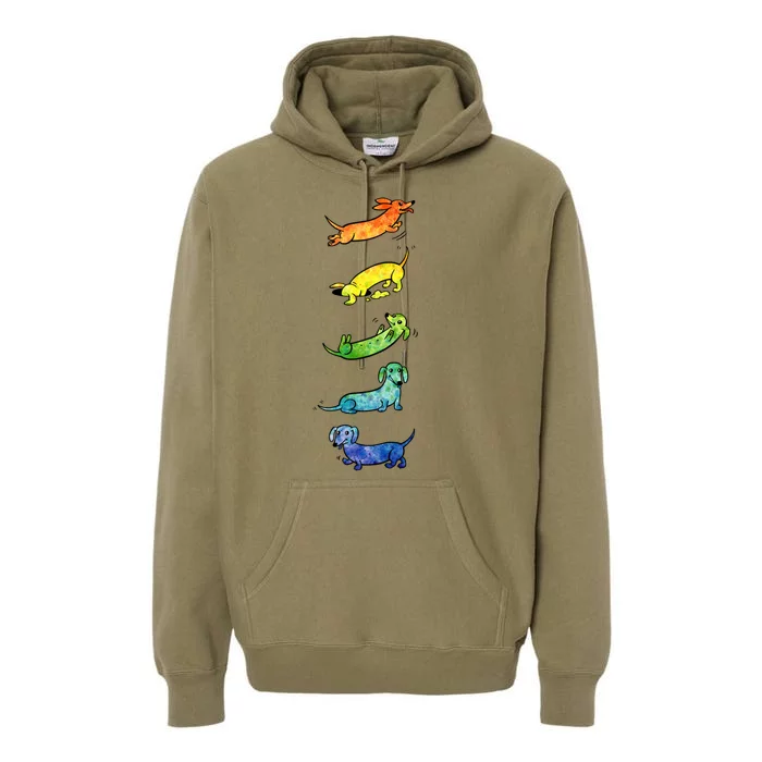 Watercolor Dachshunds Premium Hoodie