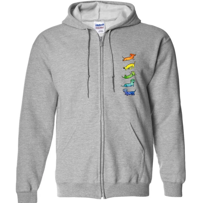 Watercolor Dachshunds Full Zip Hoodie