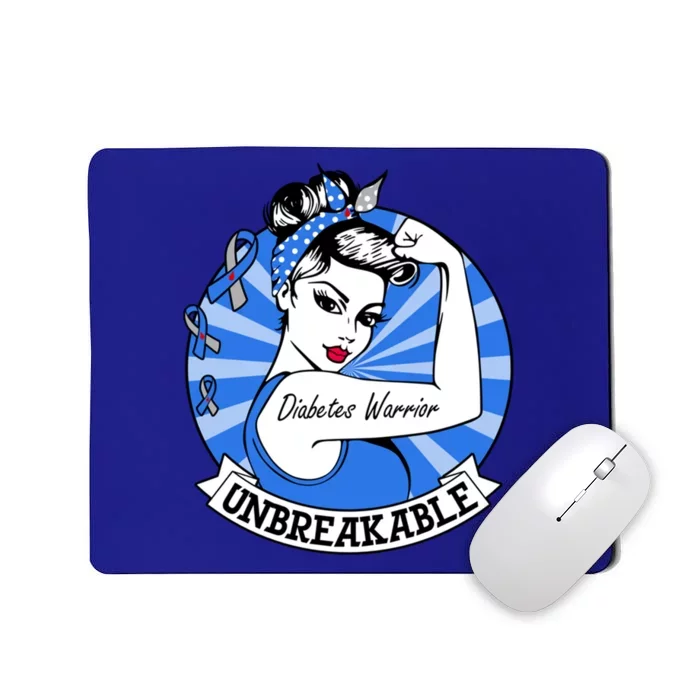 Wo Diabetes Warrior Unbreakable Gift Diabetes Awareness Gift Mousepad