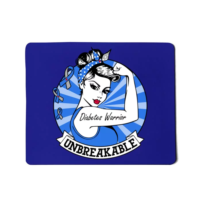 Wo Diabetes Warrior Unbreakable Gift Diabetes Awareness Gift Mousepad