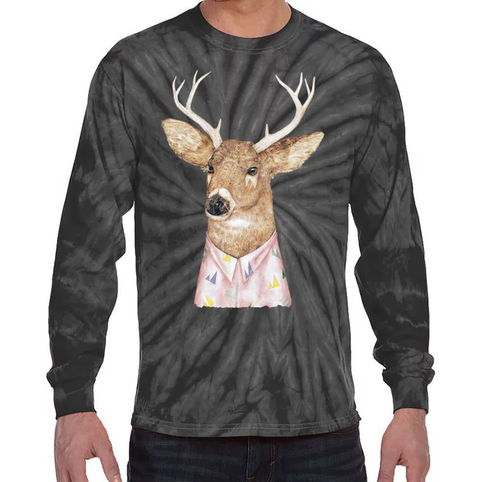 Whitetailed Deer Tie-Dye Long Sleeve Shirt