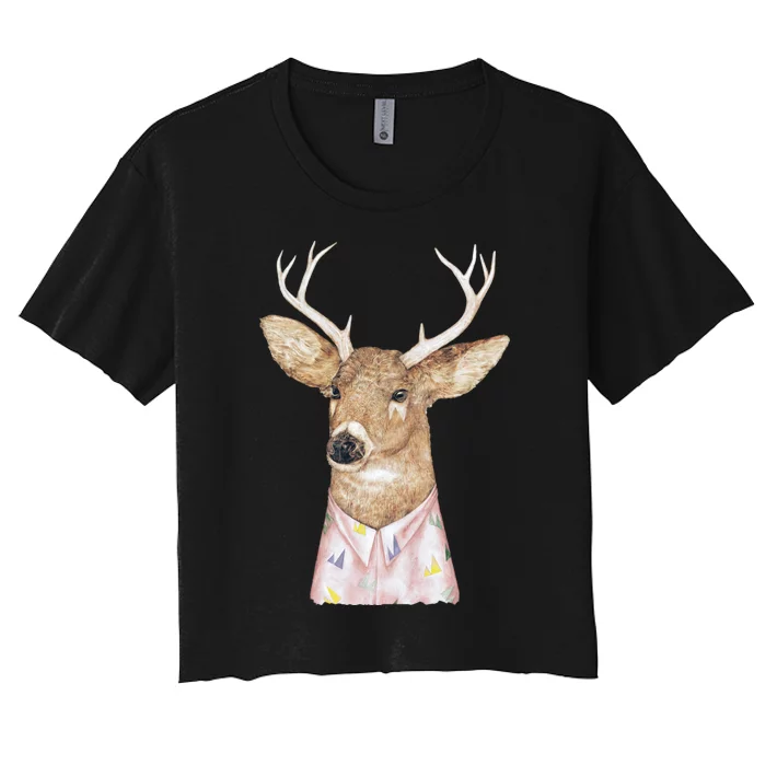 Whitetailed Deer Women's Crop Top Tee