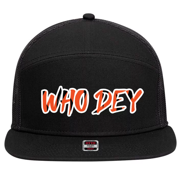 Who Dey 7 Panel Mesh Trucker Snapback Hat