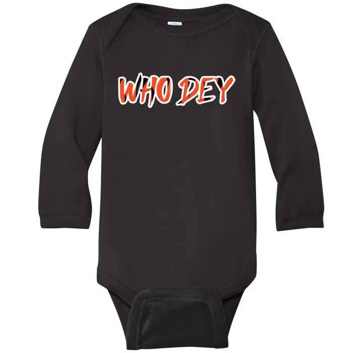 Who Dey Baby Long Sleeve Bodysuit