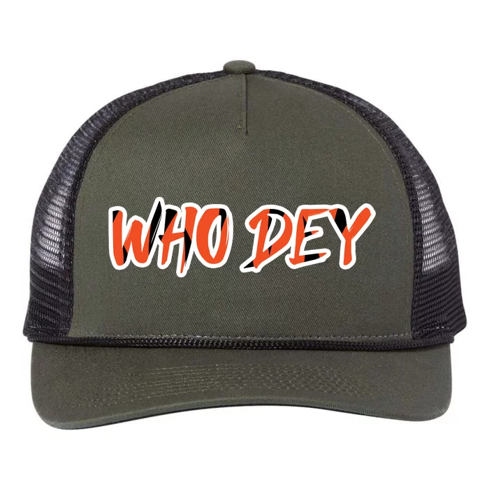 Who Dey Retro Rope Trucker Hat Cap