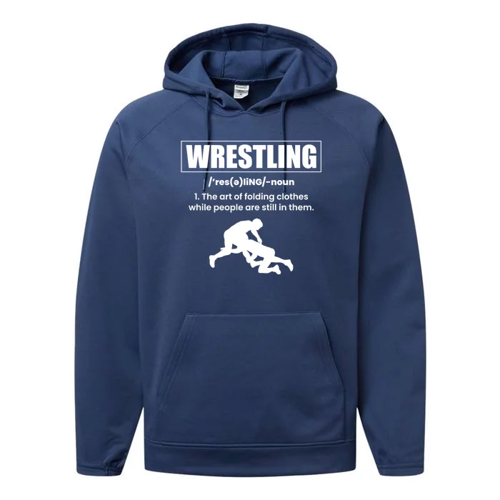 Wrestling Definition Wrestler Meaningful Gift Performance Fleece Hoodie