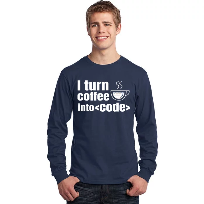 Web Developer Website Programmer Coder Coffee Lover Tall Long Sleeve T-Shirt