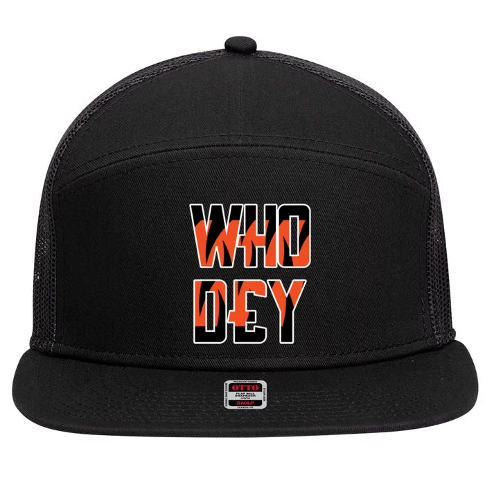 Who Dey 7 Panel Mesh Trucker Snapback Hat