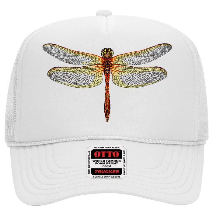 Watercolor Dragonfly High Crown Mesh Trucker Hat