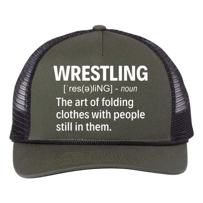 Wrestling Definition Retro Rope Trucker Hat Cap