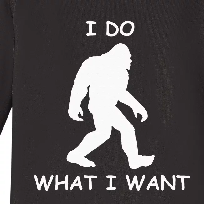 Will Do What I Want Bigfoot Funny Bigfoot Sasquatch Lover Baby Long Sleeve Bodysuit