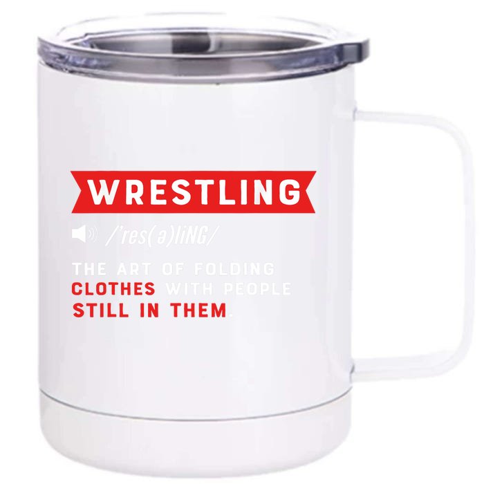 Wrestling Definition. Wrestler Front & Back 12oz Stainless Steel Tumbler Cup