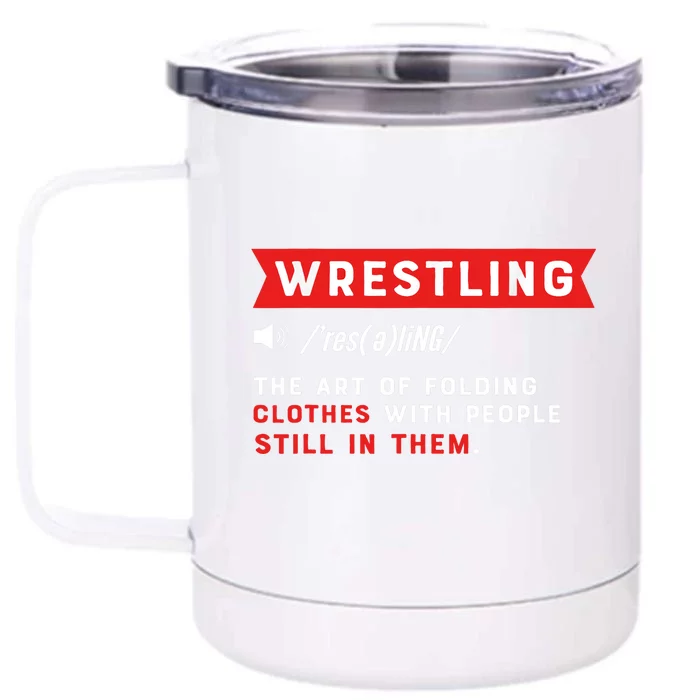 Wrestling Definition. Wrestler Front & Back 12oz Stainless Steel Tumbler Cup