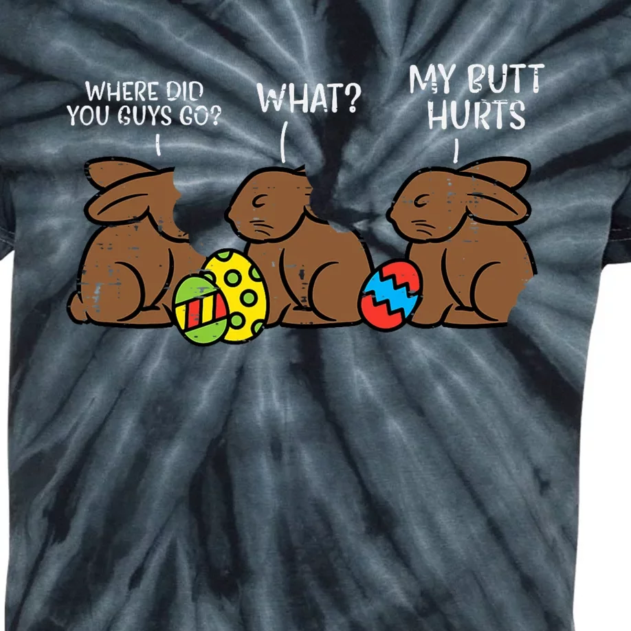 Where Did You Guys Go Chocolate Bunny Funny Easter Kids Tie-Dye T-Shirt