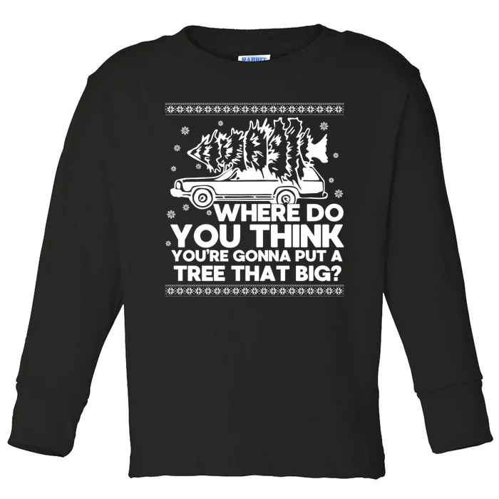 Where Do You Think YouRe Christmas Couple Matching Family Toddler Long Sleeve Shirt