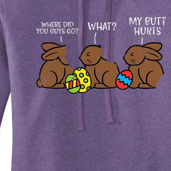 Where Did You Guys Go Chocolate Bunny Women's Pullover Hoodie