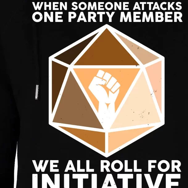 We All Roll For Initiative DnD Dice BLM Womens Funnel Neck Pullover Hood