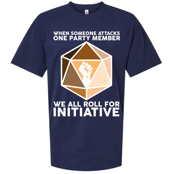 We All Roll For Initiative DnD Dice BLM Sueded Cloud Jersey T-Shirt