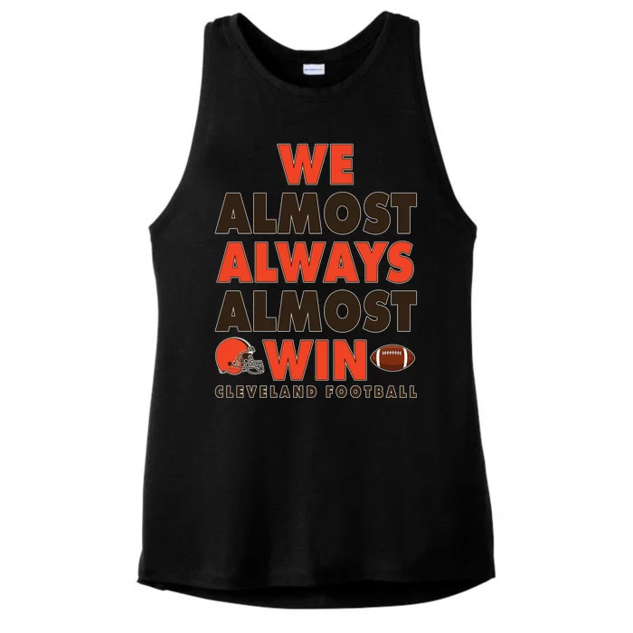 We Almost Always Almost Win Cleveland Football Ladies Tri-Blend Wicking Tank